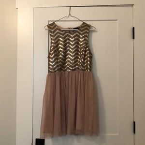 Rose gold sequin dress